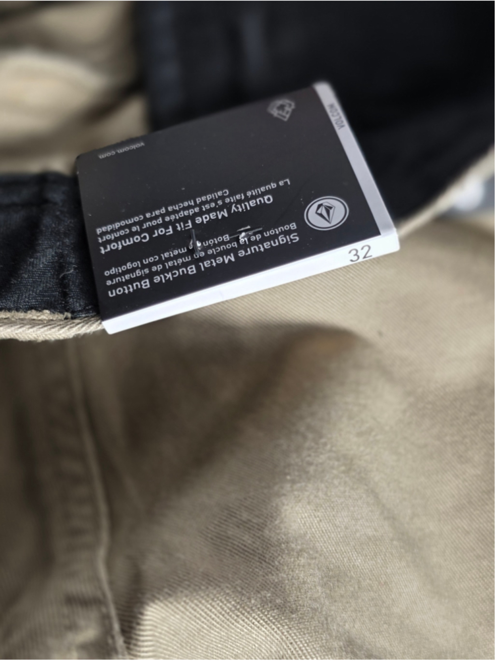 Men's Volcom Frickin Modern Stretch Chino Pants, Beige, Waist 32 x 30, workwear - Picture 7 of 9